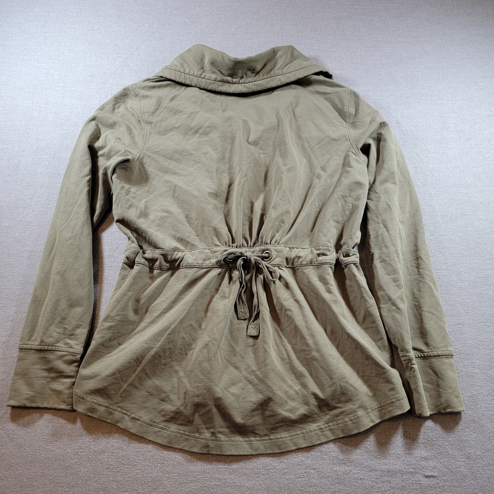 Eddie Bauer Full Zip Jacket Womens Large Olive Green Excellent Cinched Waist - Picture 3 of 5